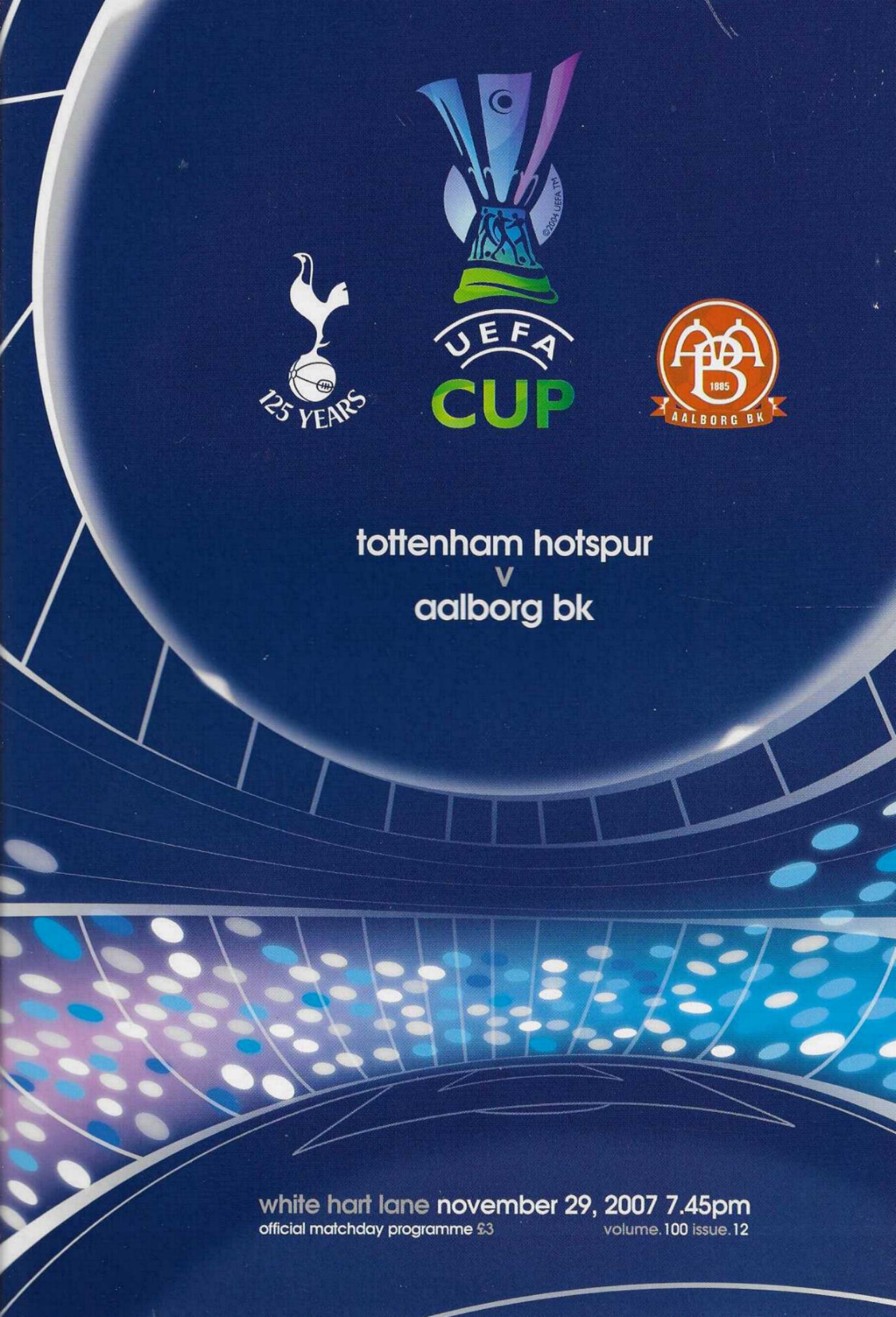 2007/08 UEFA CUP - TOTTENHAM HOTSPUR v AALBORG BK